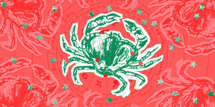 Zodiac collage on a color background